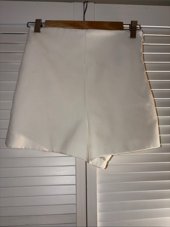 Zara Pants - Zara High Waisted Tailored Fully Lined Mini Shorts or Skorts-Oyster White SZ Sm